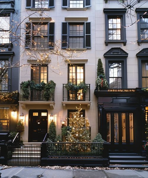 Festive Urban Street Scene